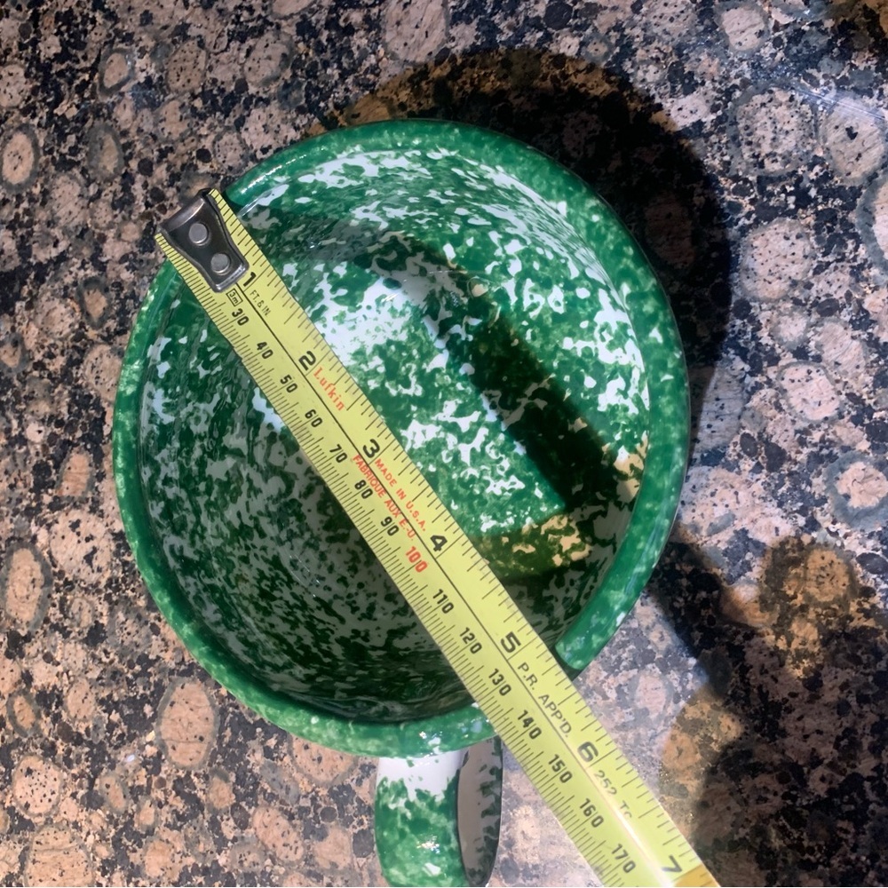 Hand-Painted Ceramic Bowl with Green and Red Design - Picture 3 of 6